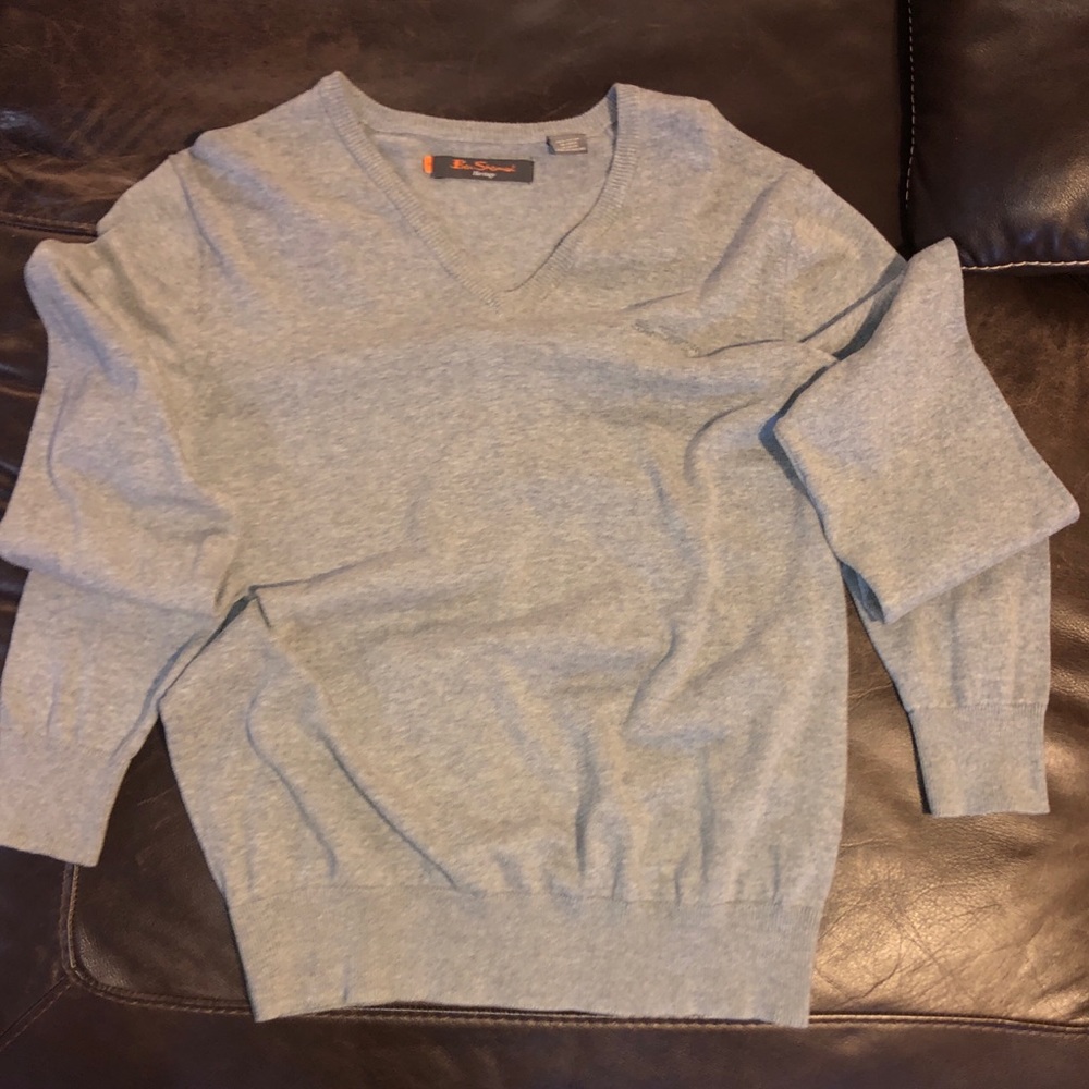 Ben Sherman Heritage Gray V-neck Pullover Sweater